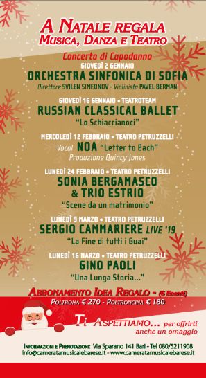 A Natale regala Musica, Danza e Teatro!
