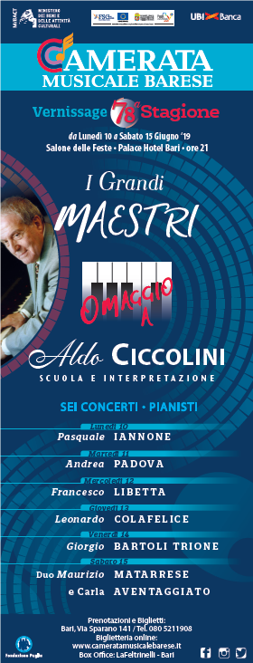 ABBONAMENTO RASSEGNA I Grandi Maestri - "Omaggio ad Aldo Ciccolini" - (6 concerti)