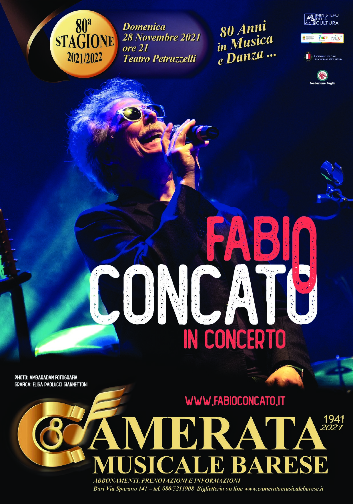 Manifesto Fabio Concato in Concerto 100X140 e 70X100