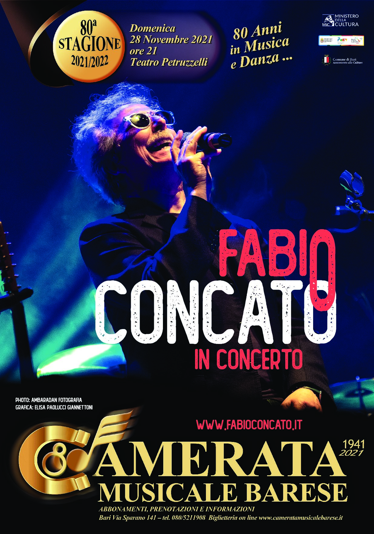 Manifesto Fabio Concato in Concerto 140X200