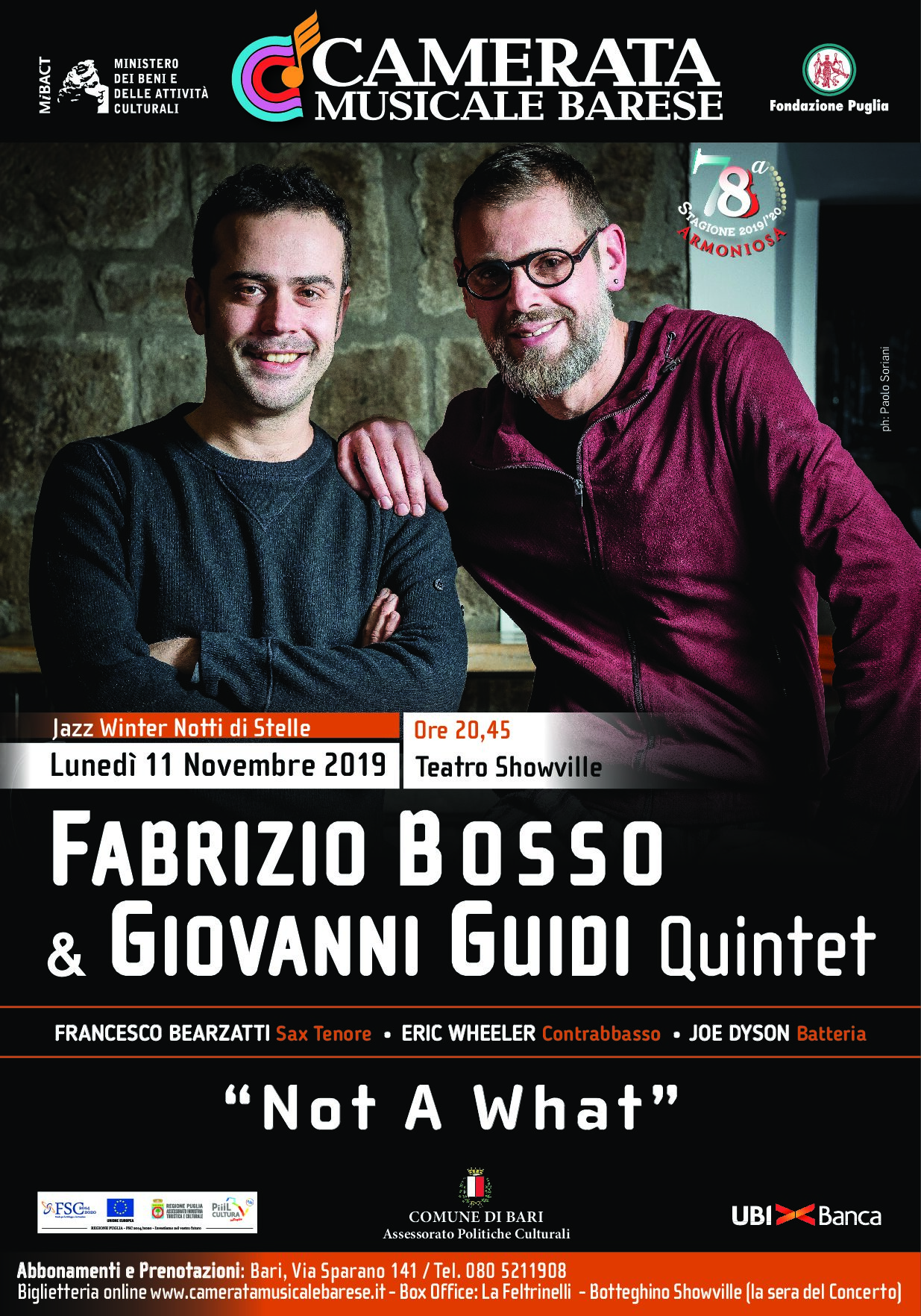 Manifesto Fabrizio Bosso & Giovanni Quintet