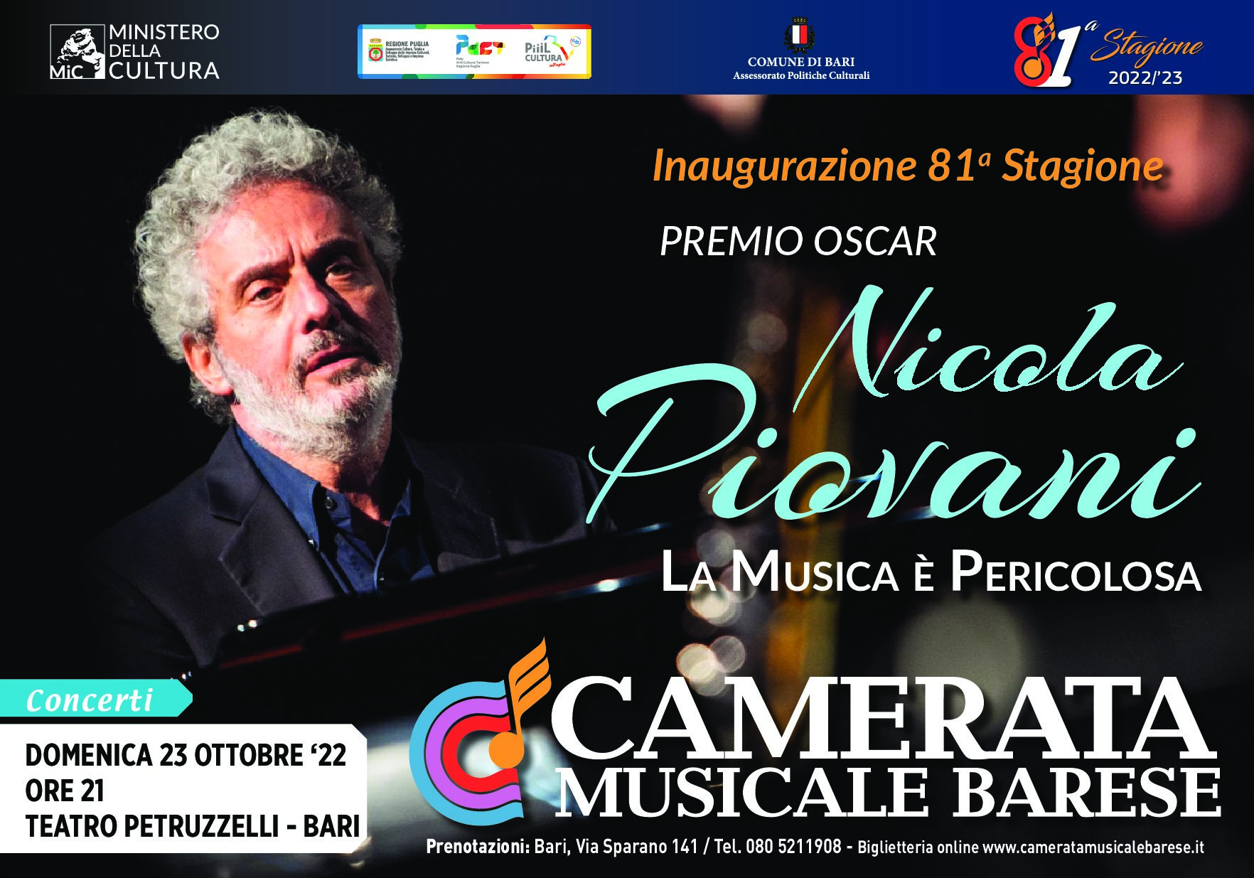 Manifesto Pianista Nicola Piovani 23.10.22