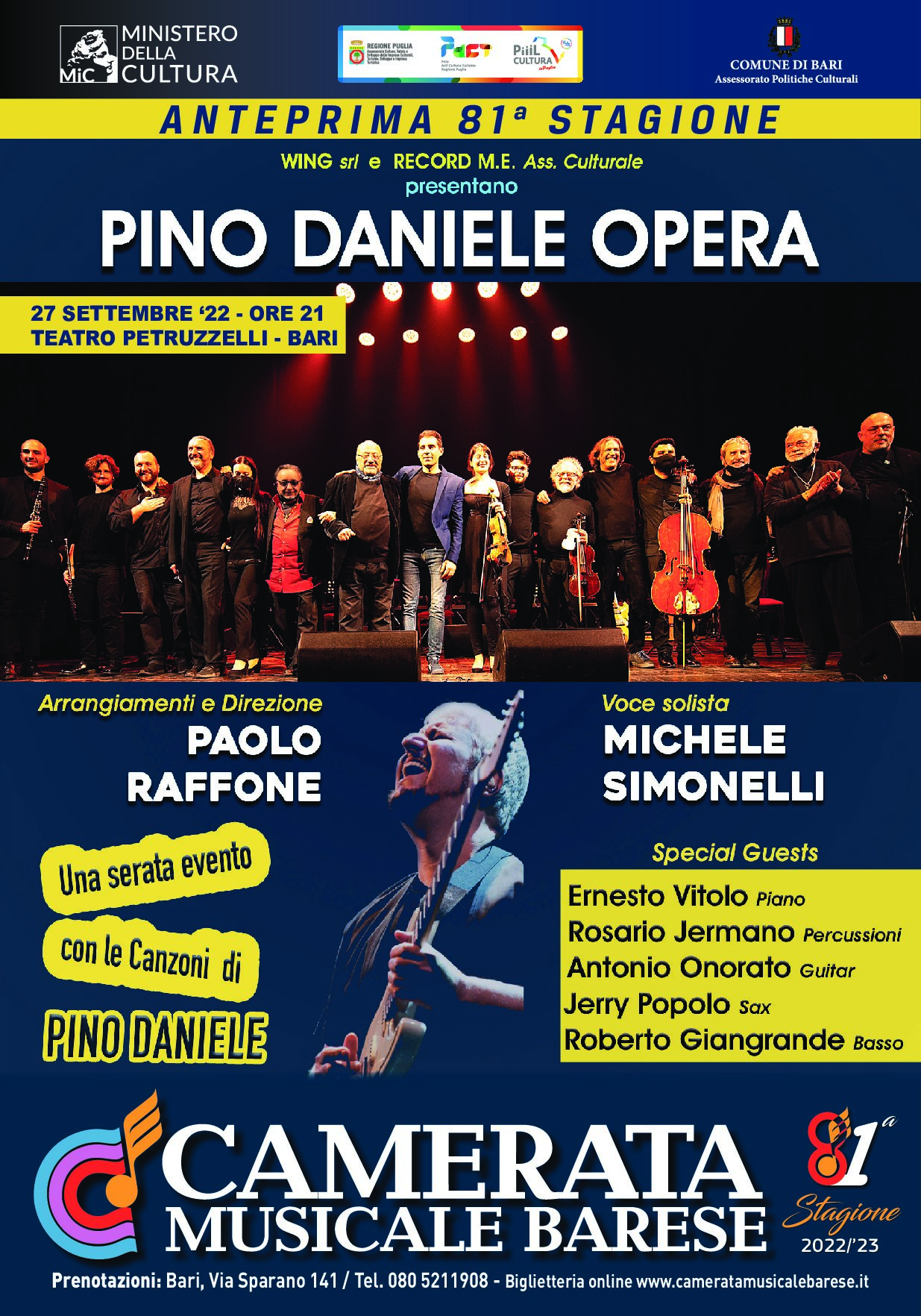 Manifesto Pino Daniele Opera 27.09.22