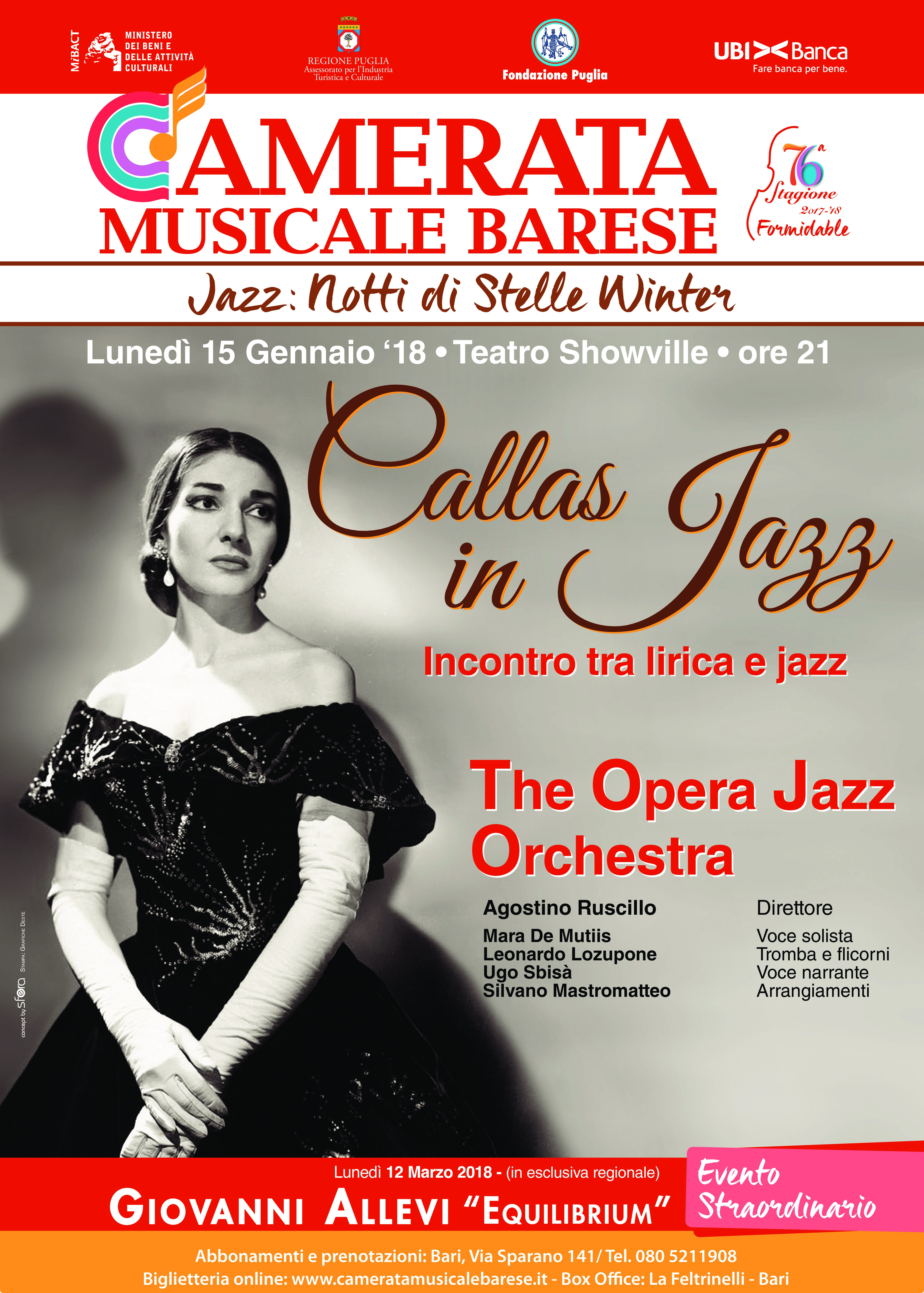 Manifesto verticale "Callas in Jazz"