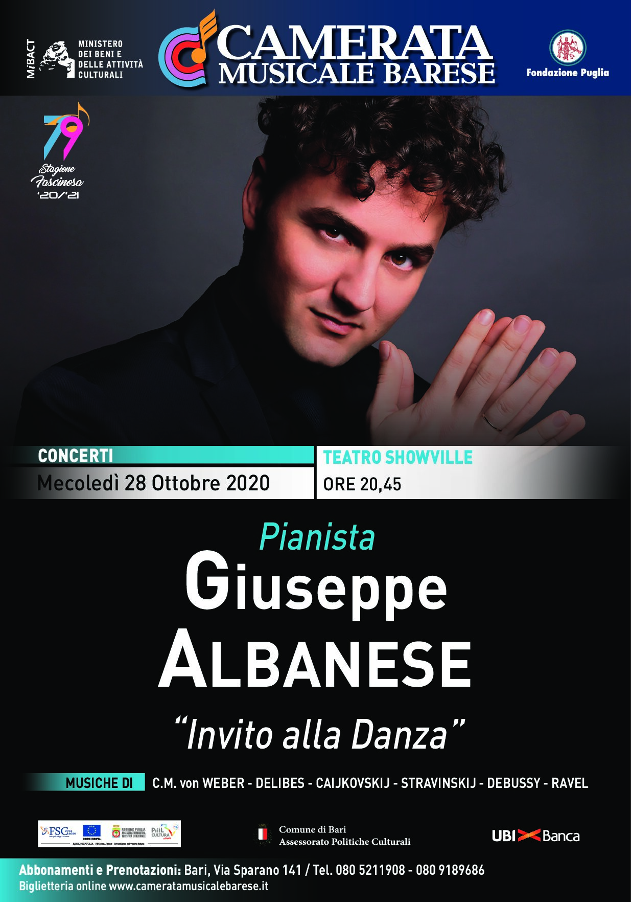 Manifesto verticale Pianista Giuseppe Albanese