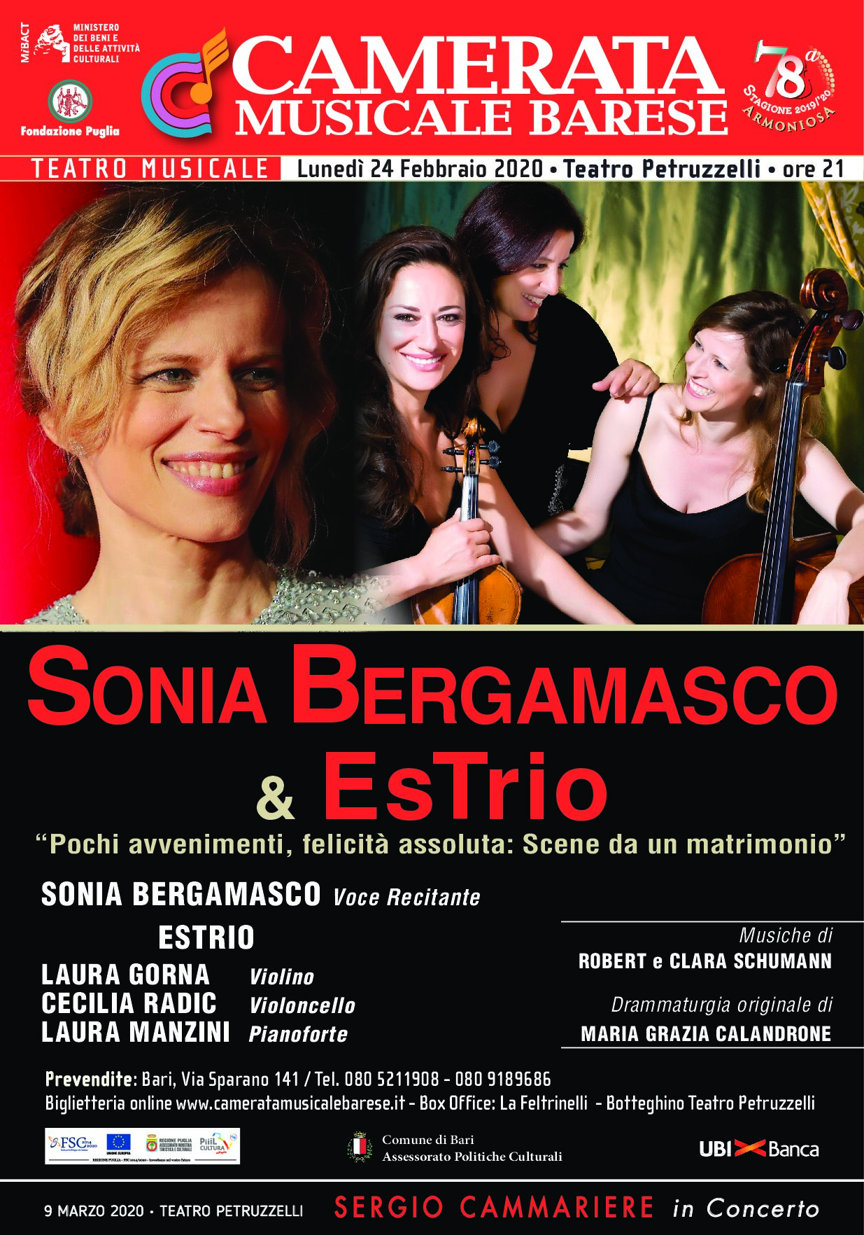 Manifesto verticale Sonia Bergamasco