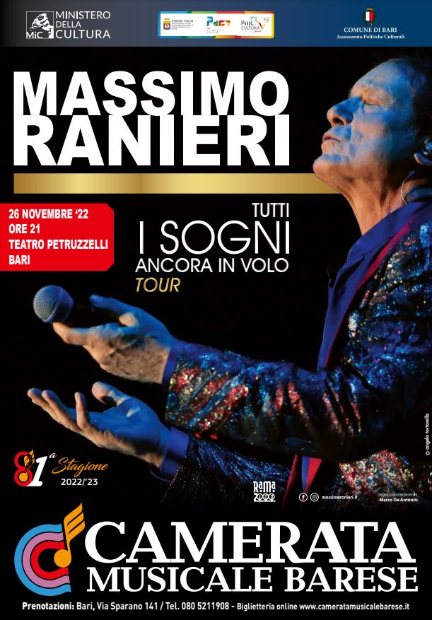 MASSIMO RANIERI - "TUTTI I SOGNI ANCORA IN VOLO TOUR"