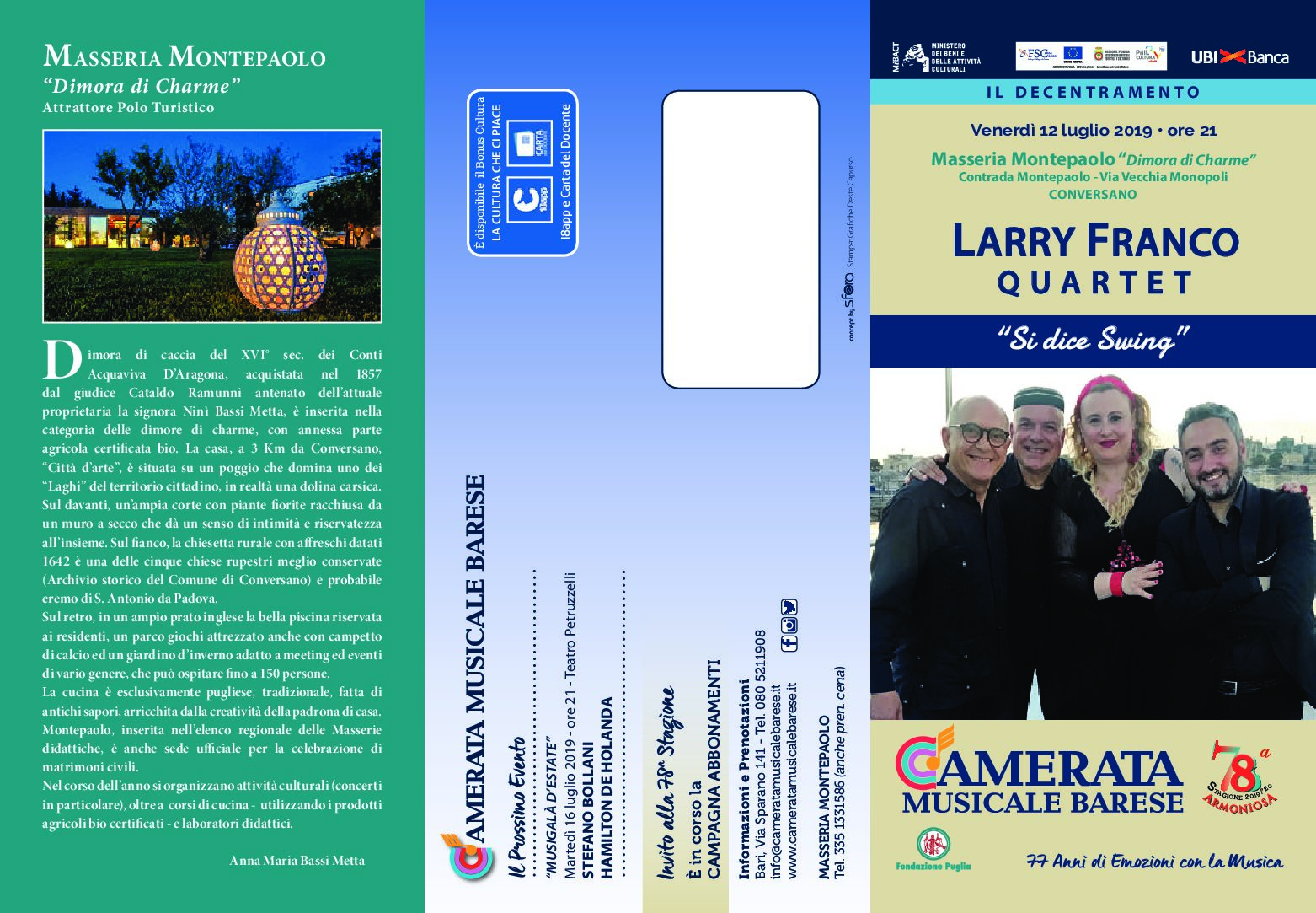 Programma Larry Franco Quartet