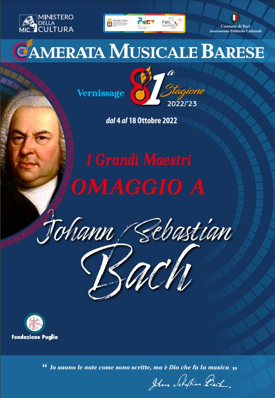 Torna la rassegna “I Grandi Maestri” con l’omaggio a Johann Sebastian Bach